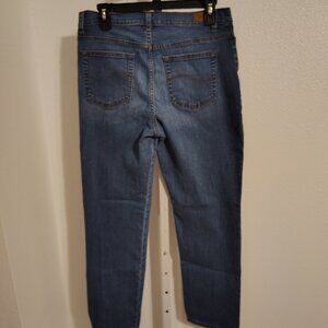 Lee Relaxed Fit Straight Leg Mid Rise Women's Jeans Size 12 Short Denim Blue
